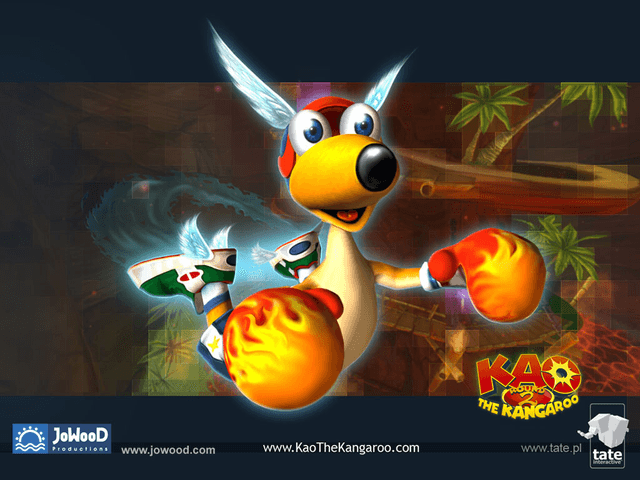Kao the Kangaroo: Round 2 title screen for Xbox